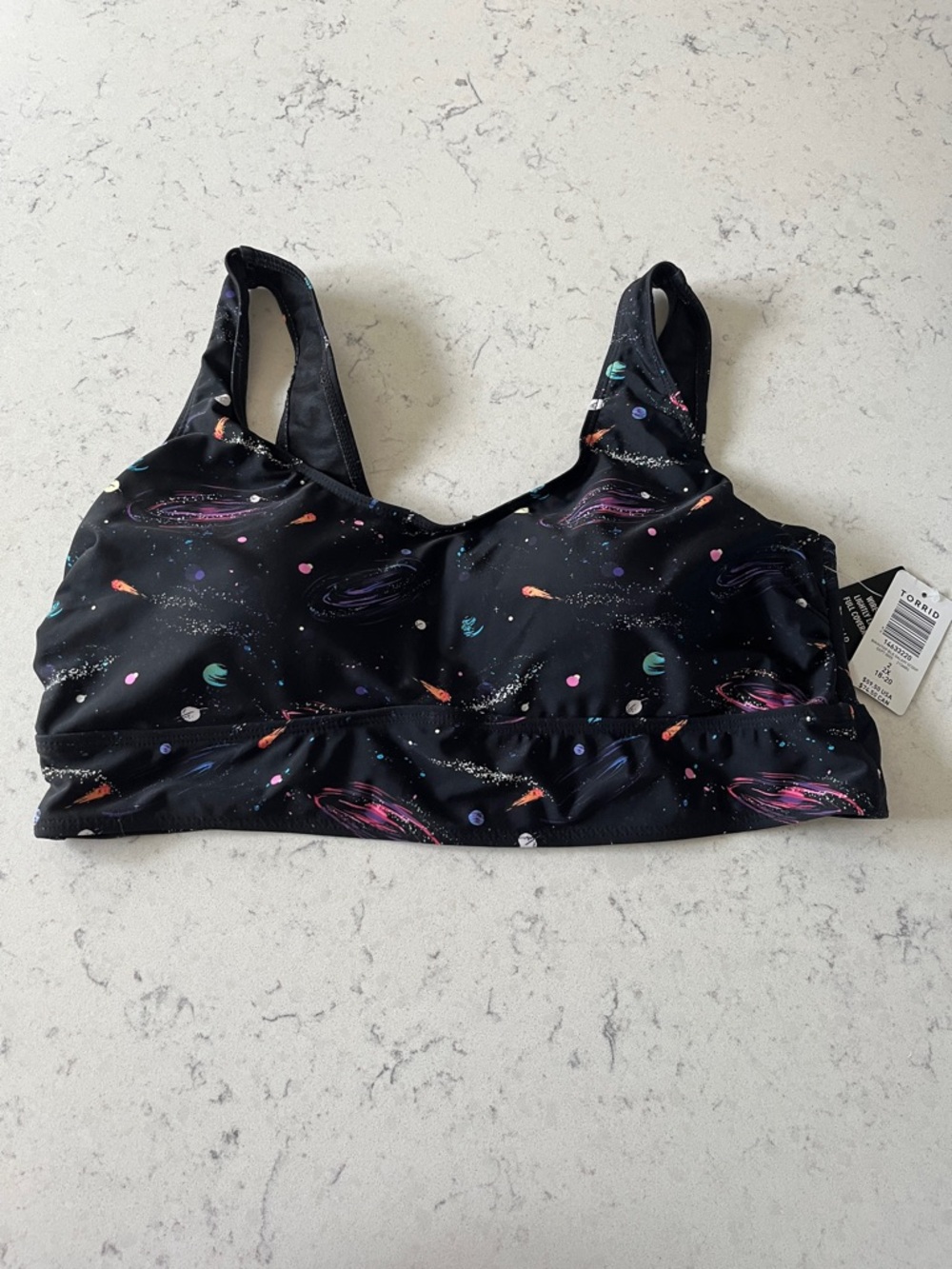 torrid Black Galaxy Sports Bra with Multicolor Accents